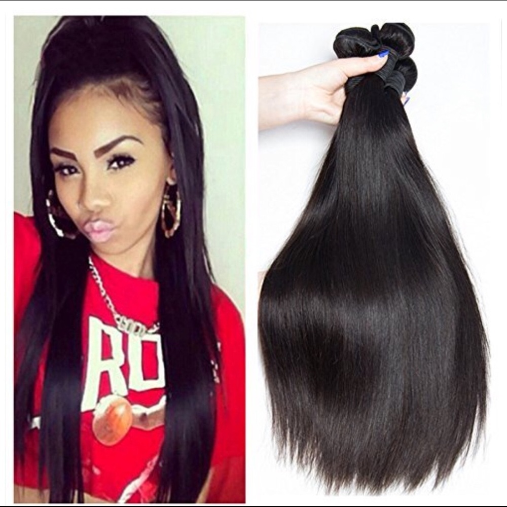14/16/18 + closure Brazilian Straight hair - Picture 1 of 5